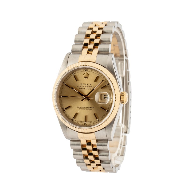 Used Rolex Datejust 16233 Champagne Dial Two Tone