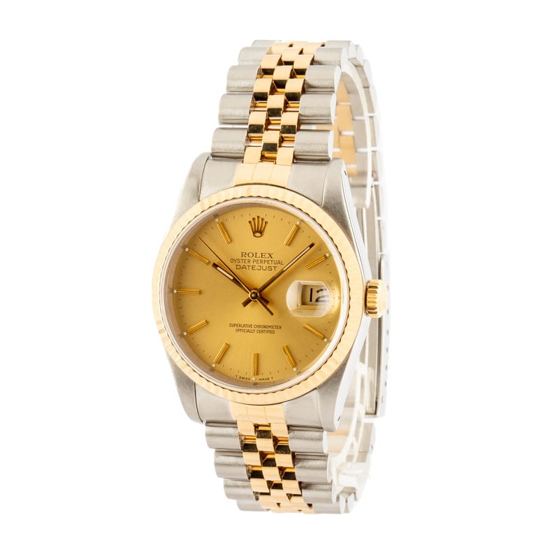 Used Rolex Datejust 16233 Champagne Dial Two Tone