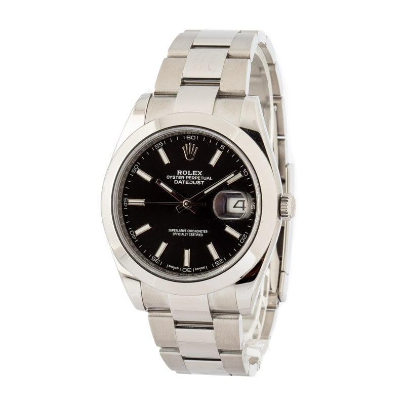 Mens Rolex Datejust 41 Ref 126300 Black Dial