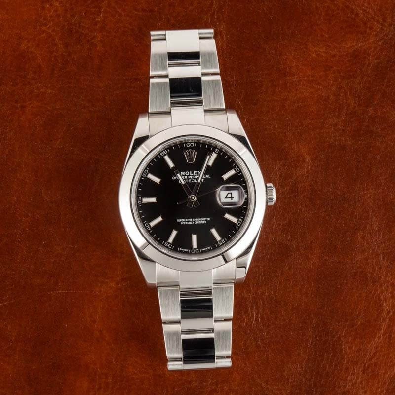 Mens Rolex Datejust 41 Ref 126300 Black Dial