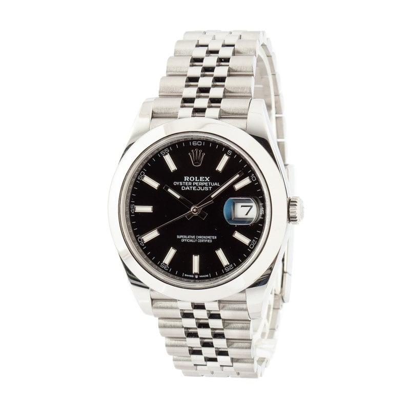 Rolex Datejust 41 ref 126300 Black Index Dial