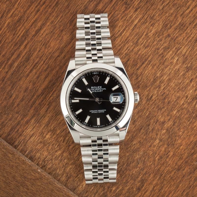 Rolex Datejust 41 ref 126300 Black Index Dial