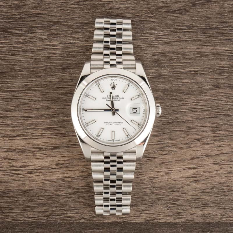 Mens Rolex Datejust 41 Ref 126300 White Dial