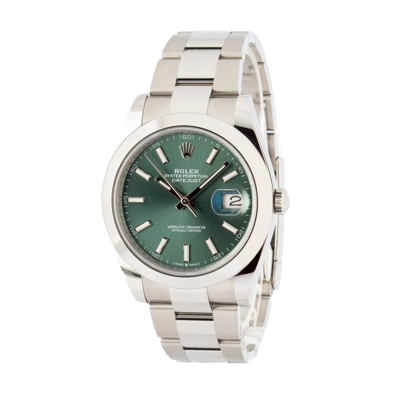 Rolex Datejust 41 Ref 126300 Mint Green Dial