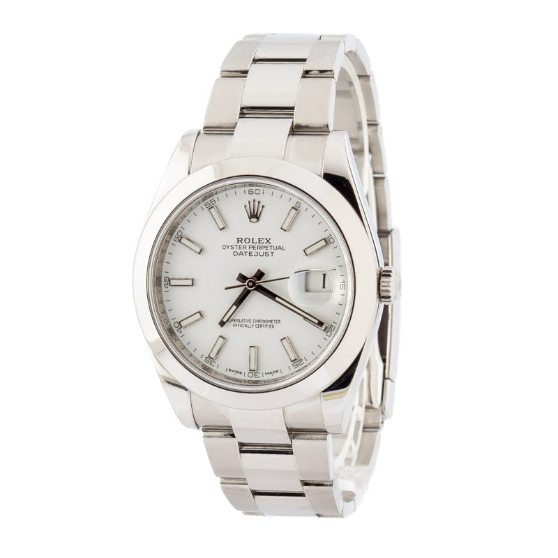 Rolex Datejust 41 Ref 126300 White Index Dial