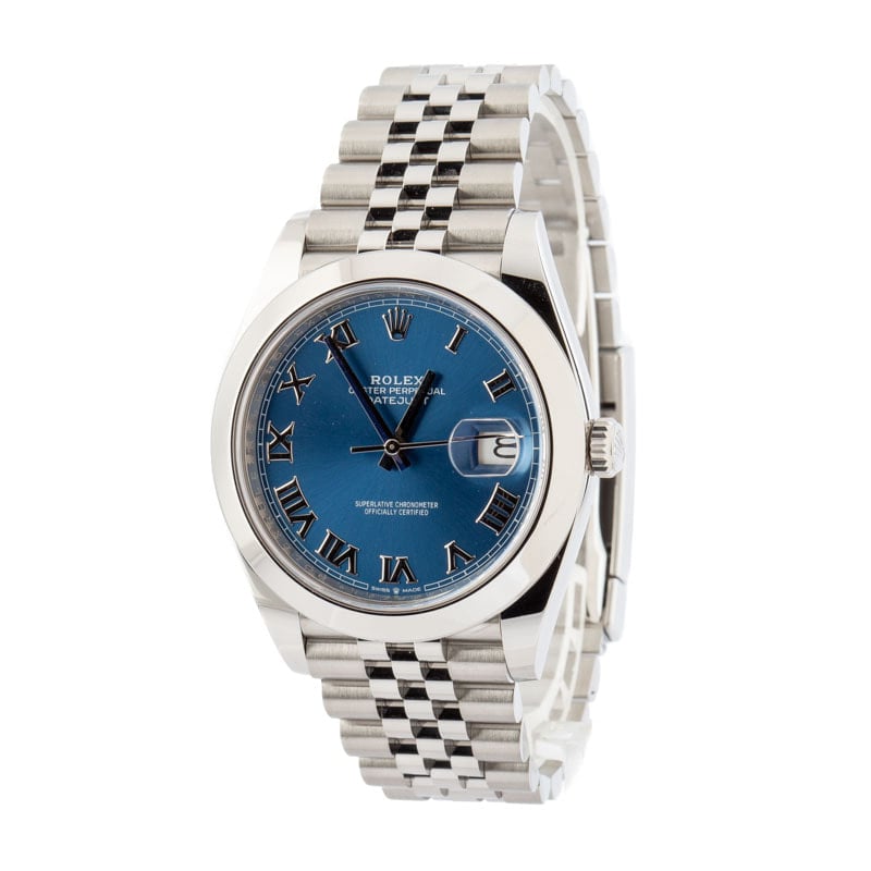 Rolex Datejust 41 Ref 126300 Blue Roman Dial