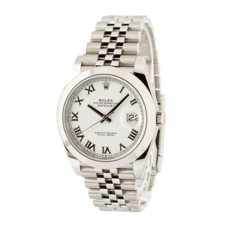 Mens Rolex Datejust 41 Ref 126300 White Dial