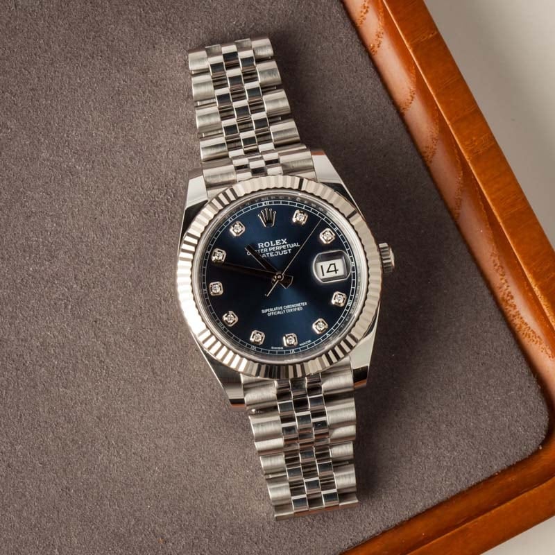 Rolex Datejust 41 Ref 126334 Blue Diamond Dial