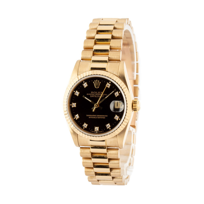 Rolex Midsize Datejust 68278 Black Diamond Dial