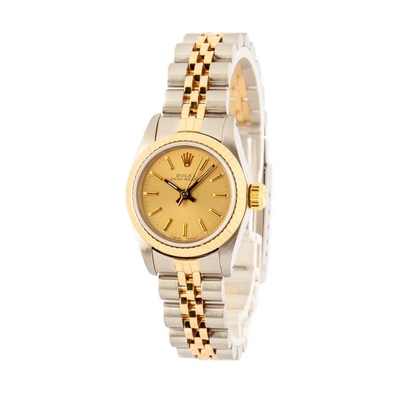 Rolex Two-Tone Ladies Datejust 69173 Champagne