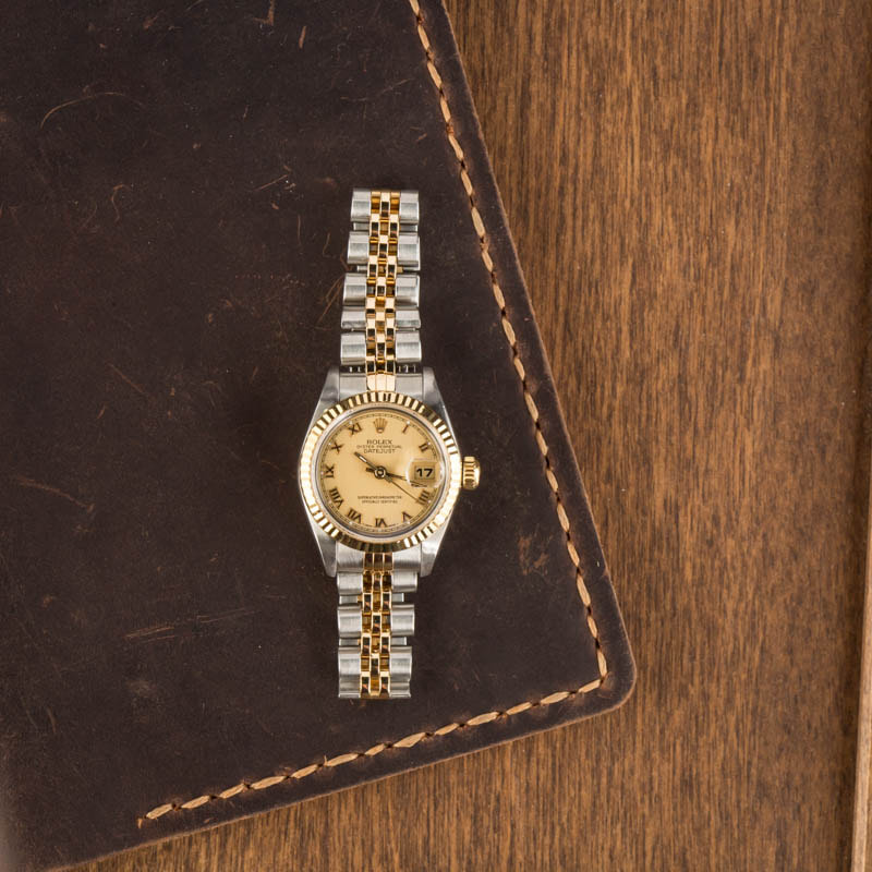 Rolex Ladies Datejust 69173 Champagne Roman Dial