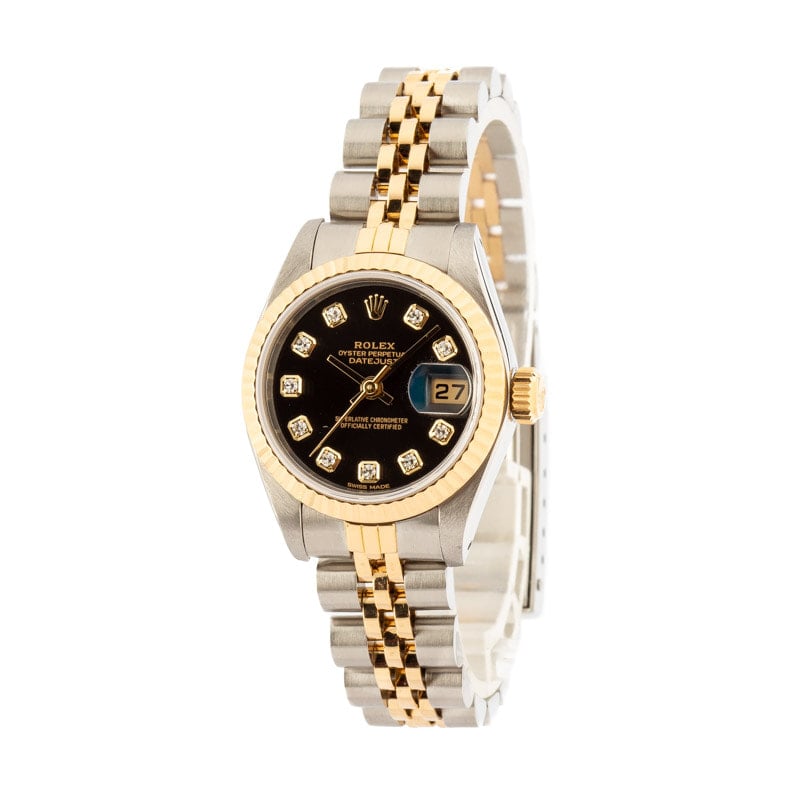 Rolex Ladies Datejust 69173 Black Diamond Dial