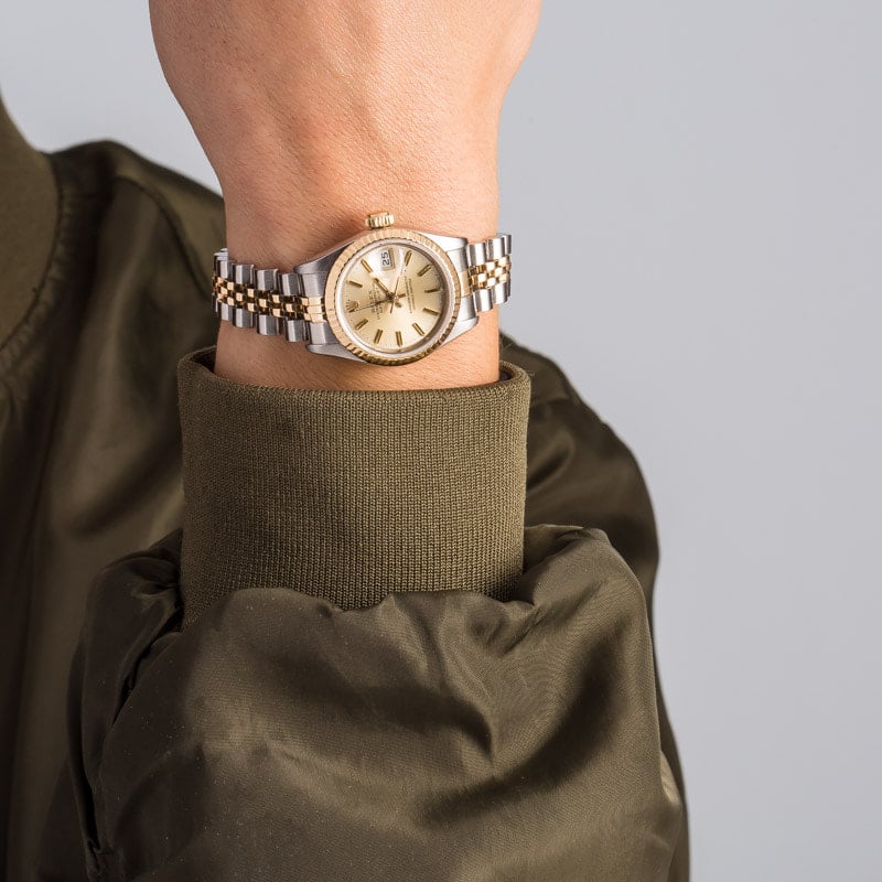 Lady Rolex Datejust 69173 Silver Index Dial