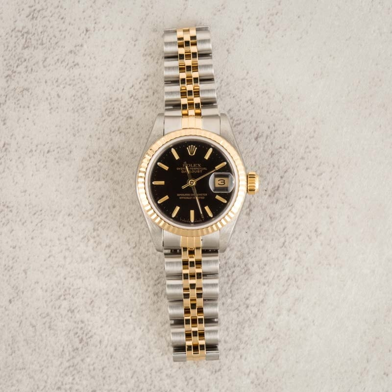 Lady Rolex Datejust 69173 Black Dial