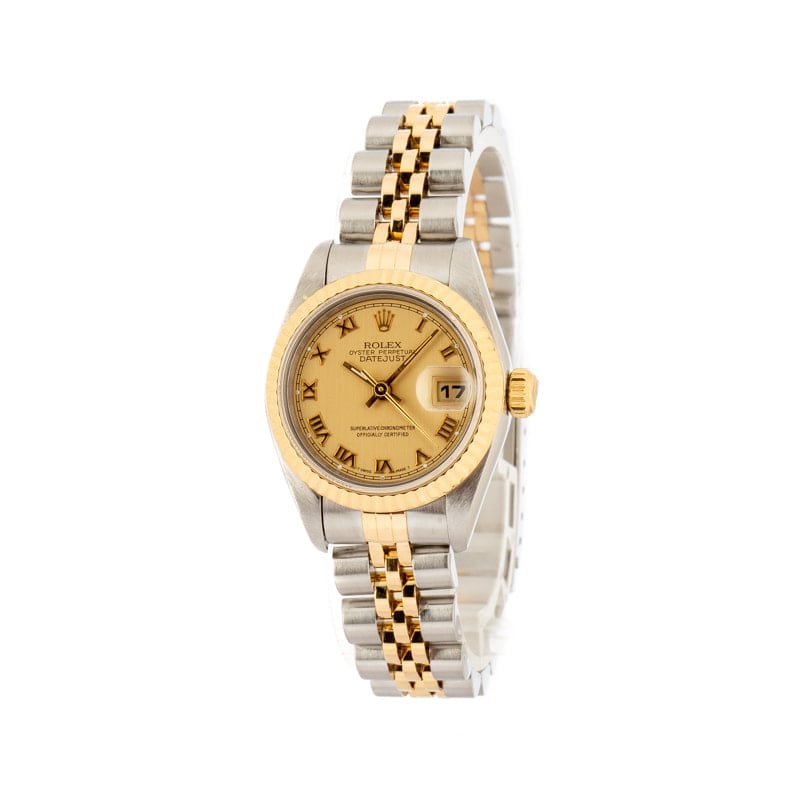 Rolex Ladies Datejust 69173 Champagne Roman Dial