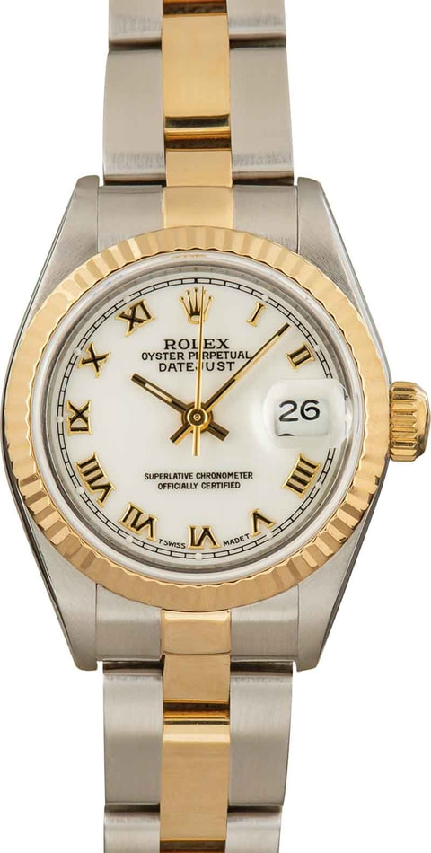 Rolex Lady Datejust Watch 69173 Steel and 18K Yellow Gold Green