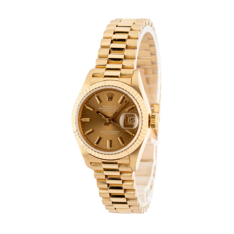 Ladies Rolex President 69178 Champagne Dial