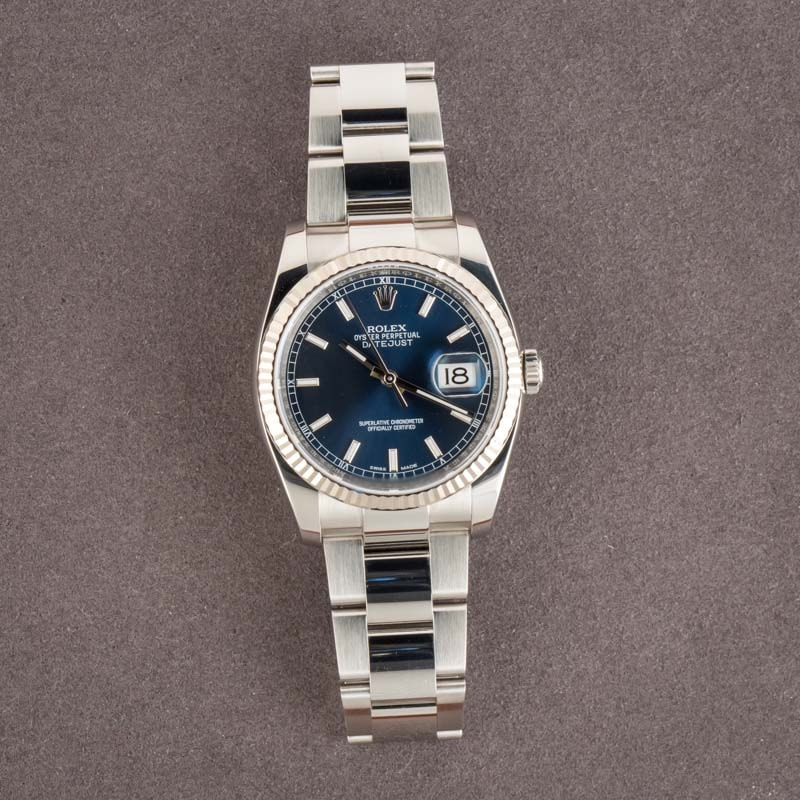 Rolex Datejust 116234 Blue Index Dial