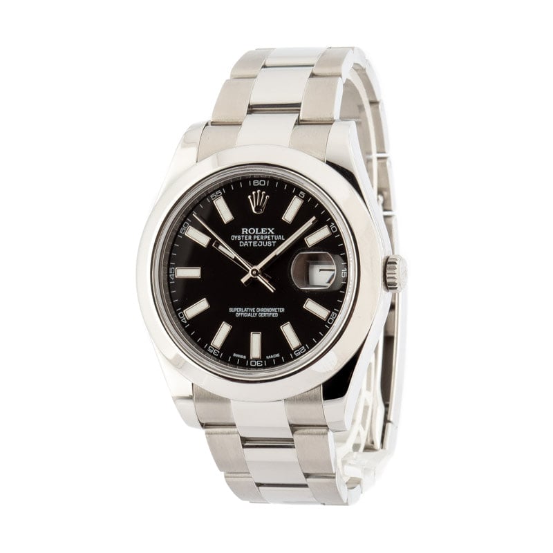 Pre-Owned Rolex Datejust II 116300 Black Dial