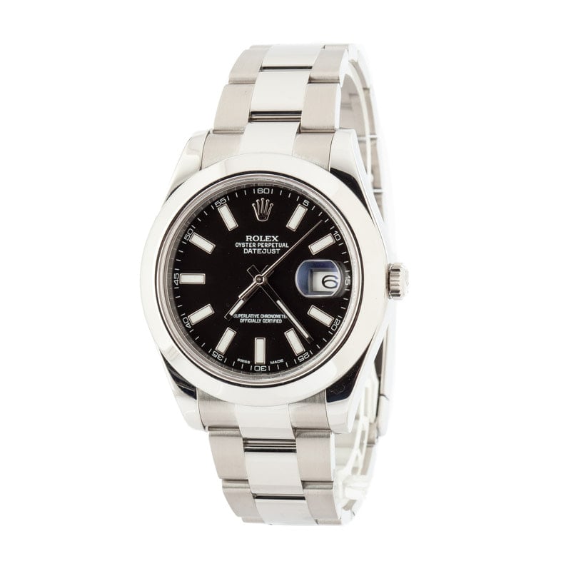 Pre-Owned Rolex Datejust II 116300 Black Dial