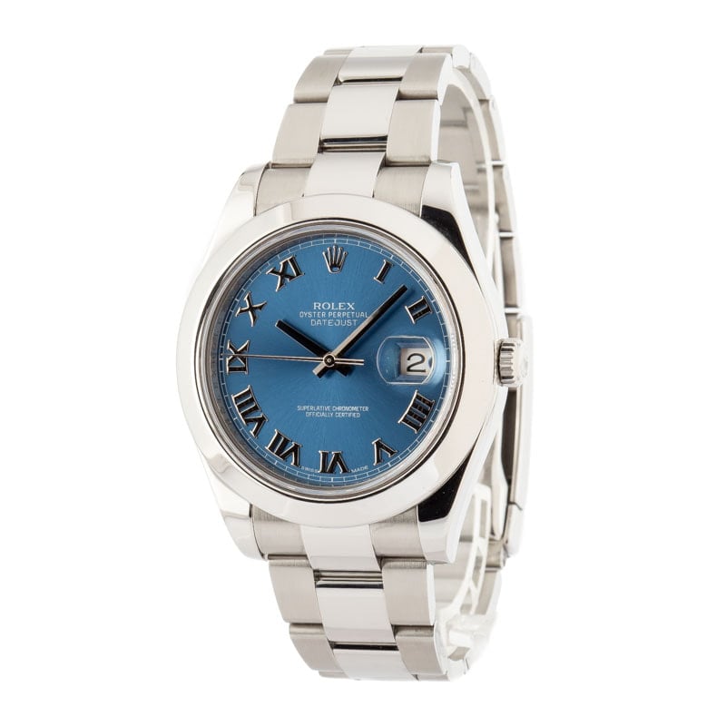 Rolex Datejust 41 Ref 116300 Blue Roman