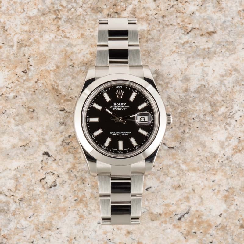 Pre-Owned Rolex Datejust II 116300 Black Dial