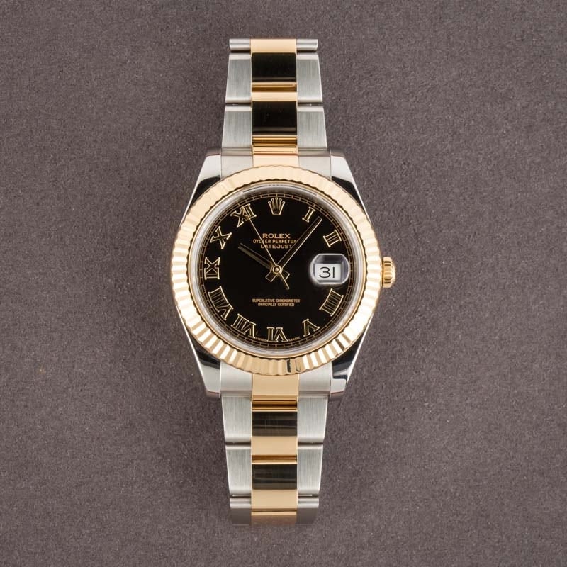 Rolex Datejust II Ref 116333 Black Roman Dial