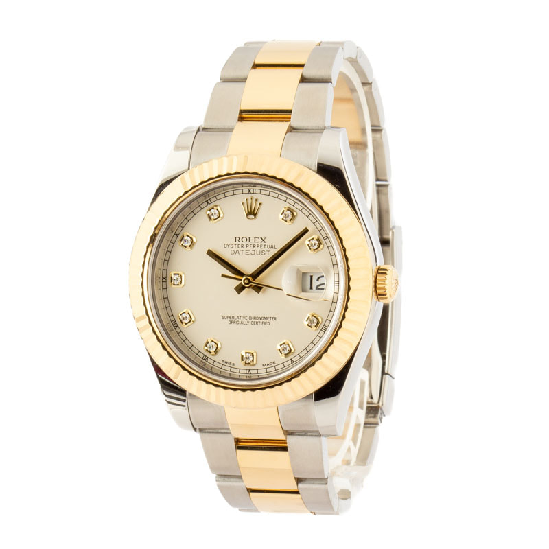 Rolex Datejust II ref 116333 Ivory Diamond Dial