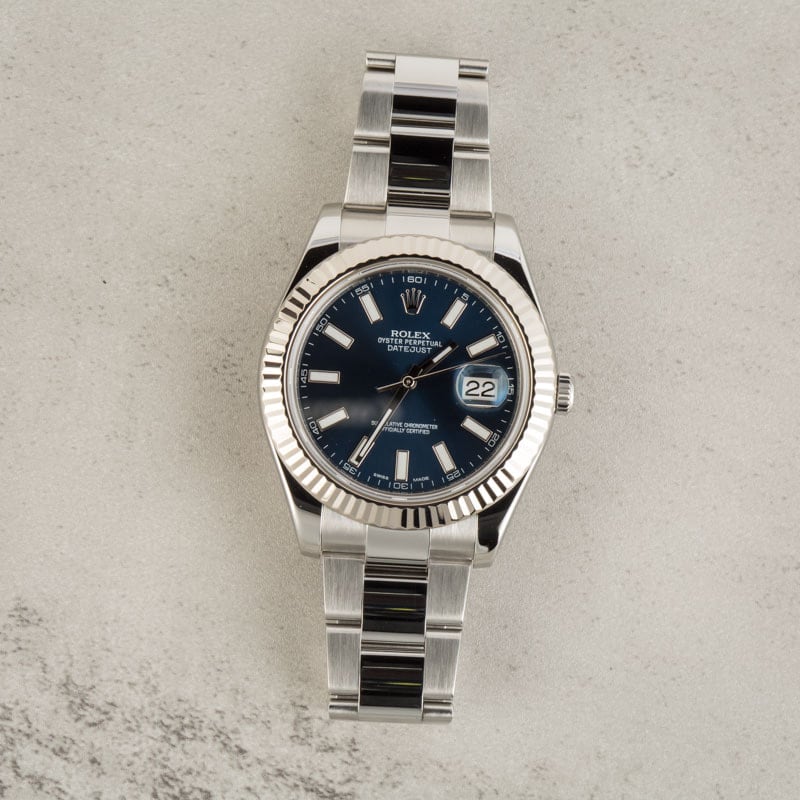 Rolex Datejust II 116334 Blue Superluminova Dial