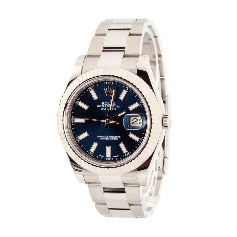 Rolex Datejust II ref 116334 Blue Superluminova Dial