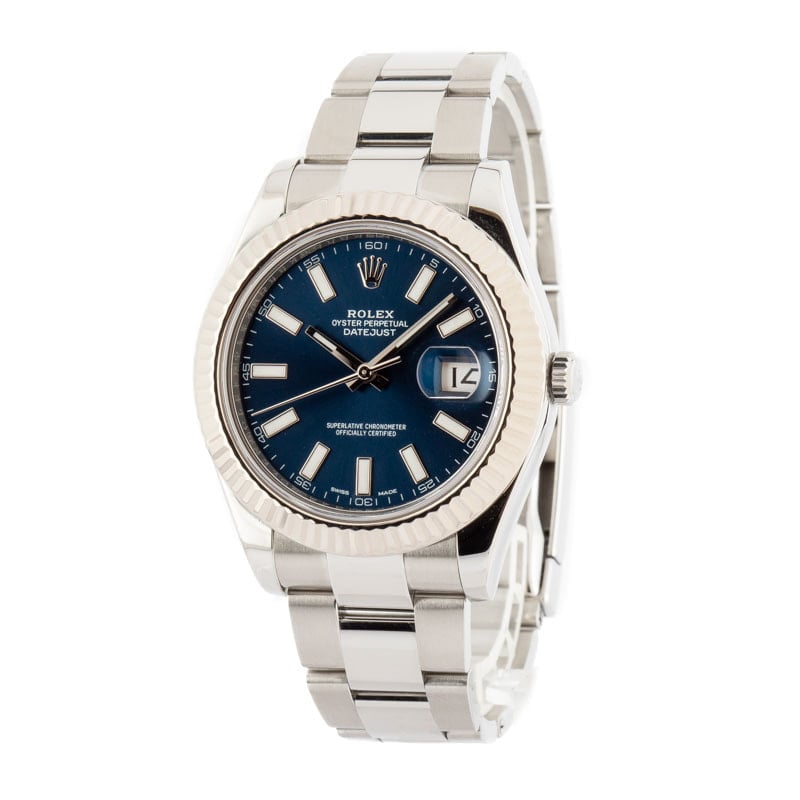 Pre-Owned Rolex Datejust II Ref 116334 Blue Index Dial