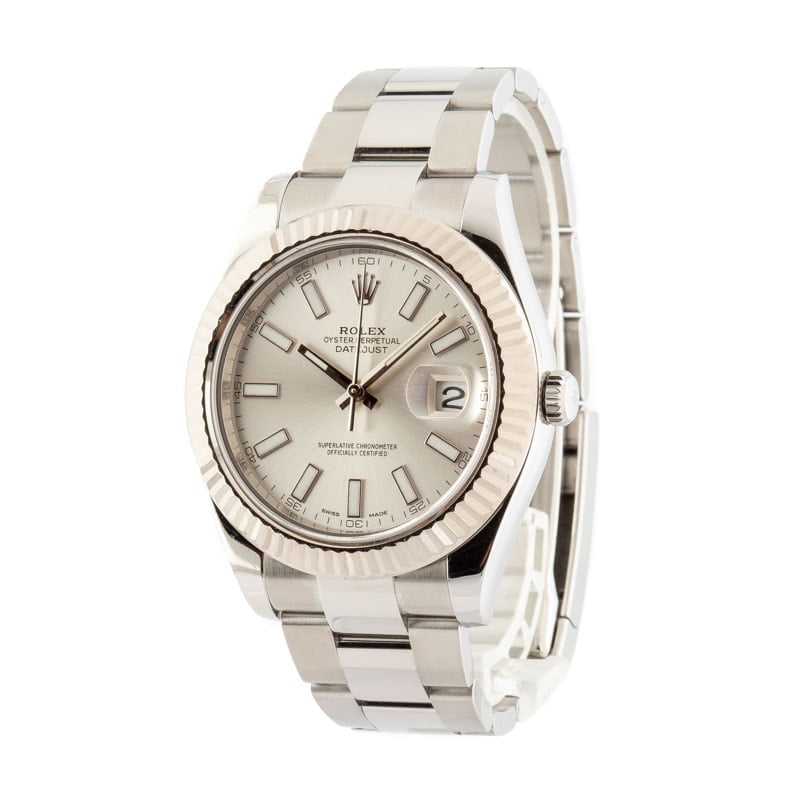 Used Rolex Datejust II Ref 116334 Silver Dial