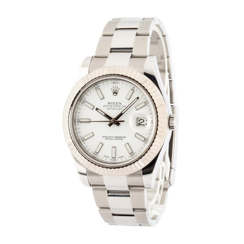 Rolex Datejust II 116334 41MM White Dial