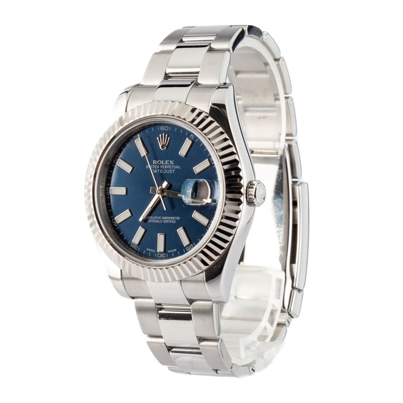 Rolex Datejust II Ref 116334 Blue Index Dial