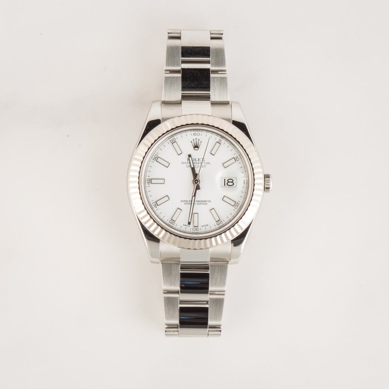 Rolex Datejust II Ref 116334 White Luminous Dial