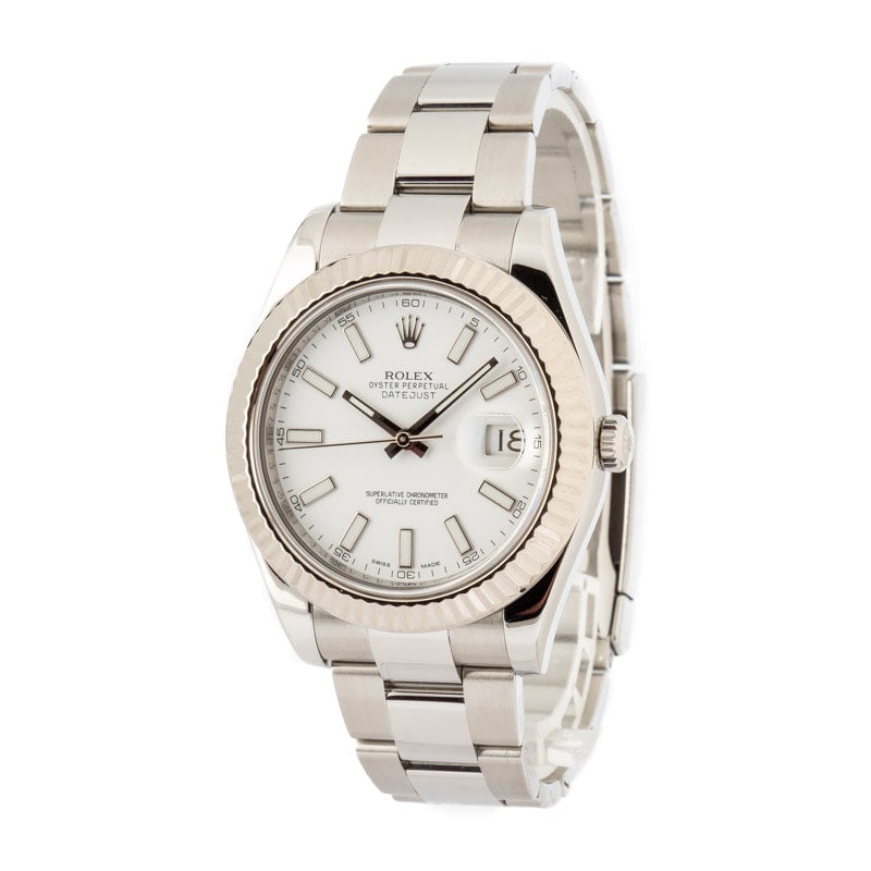 Rolex Datejust II Ref 116334 White Luminous Dial