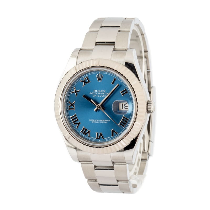 Rolex Datejust II Ref 116334 Blue Roman Dial