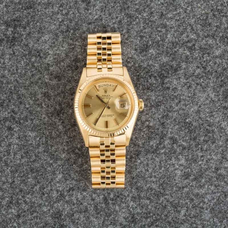 171865 Pre-Owned Rolex Day-Date 1803 Champagne Dial