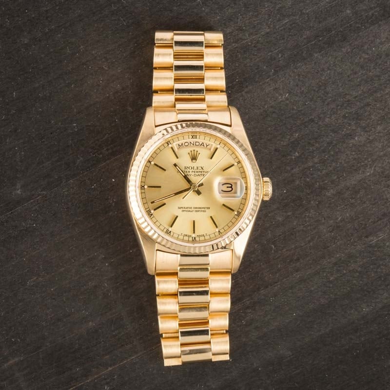 Used Rolex Day-Date 18038 Yellow Gold