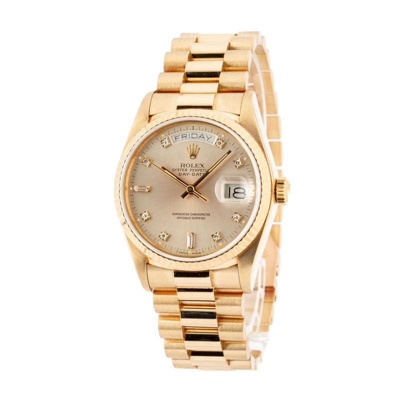 Pre-Owned Rolex Day-Date 18038 Diamond Dial