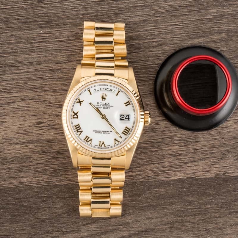 Pre-Owned Rolex President 18238 White Dial