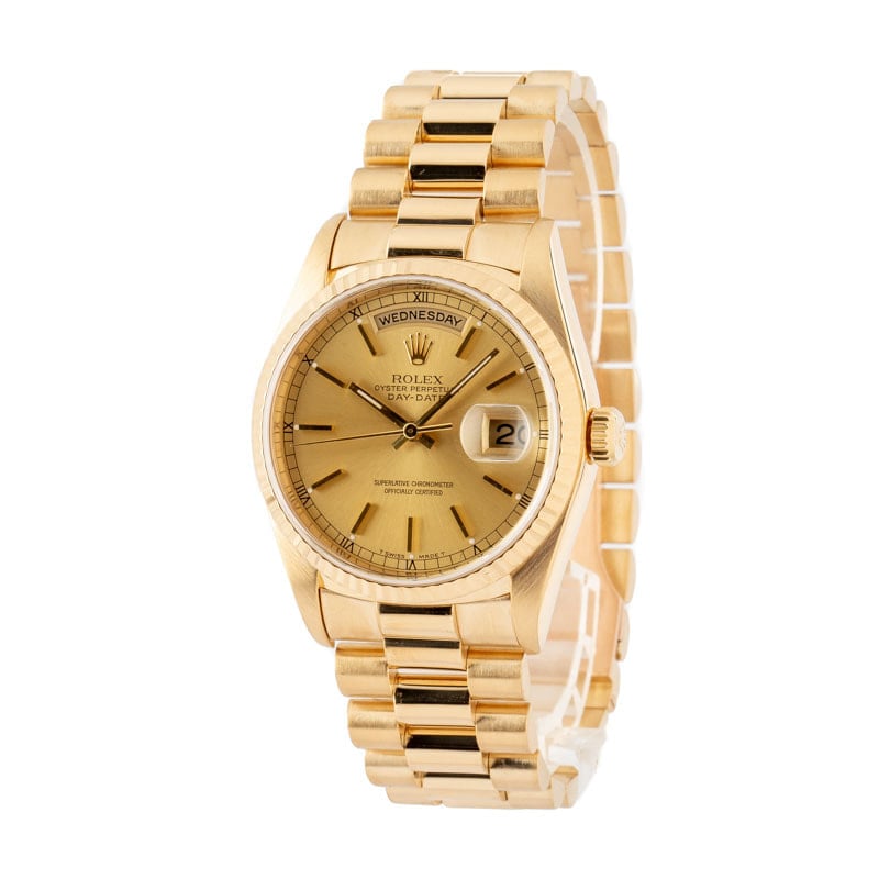 Pre-Owned Rolex President 18238 Fluted Bezel