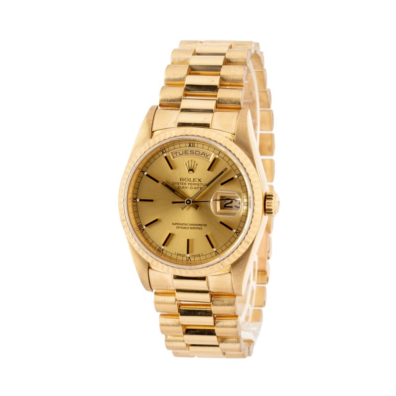 Pre-owned Rolex Day-Date 18238 Yellow Gold