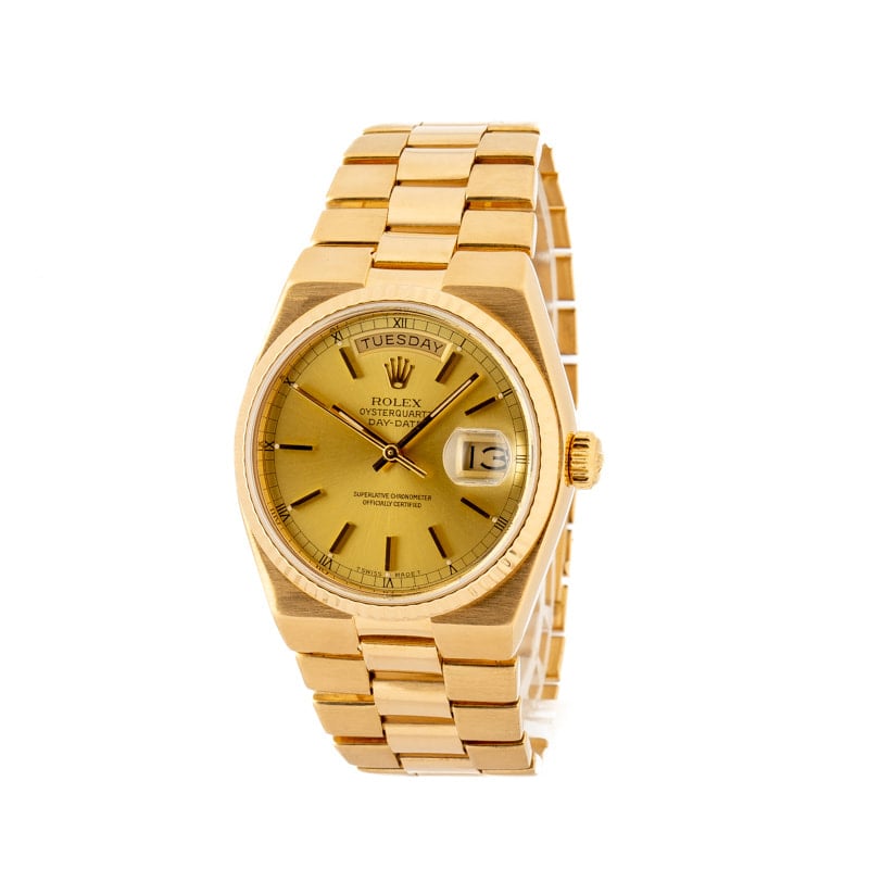 Used Rolex Day-Date OysterQuartz 19018 Yellow Gold