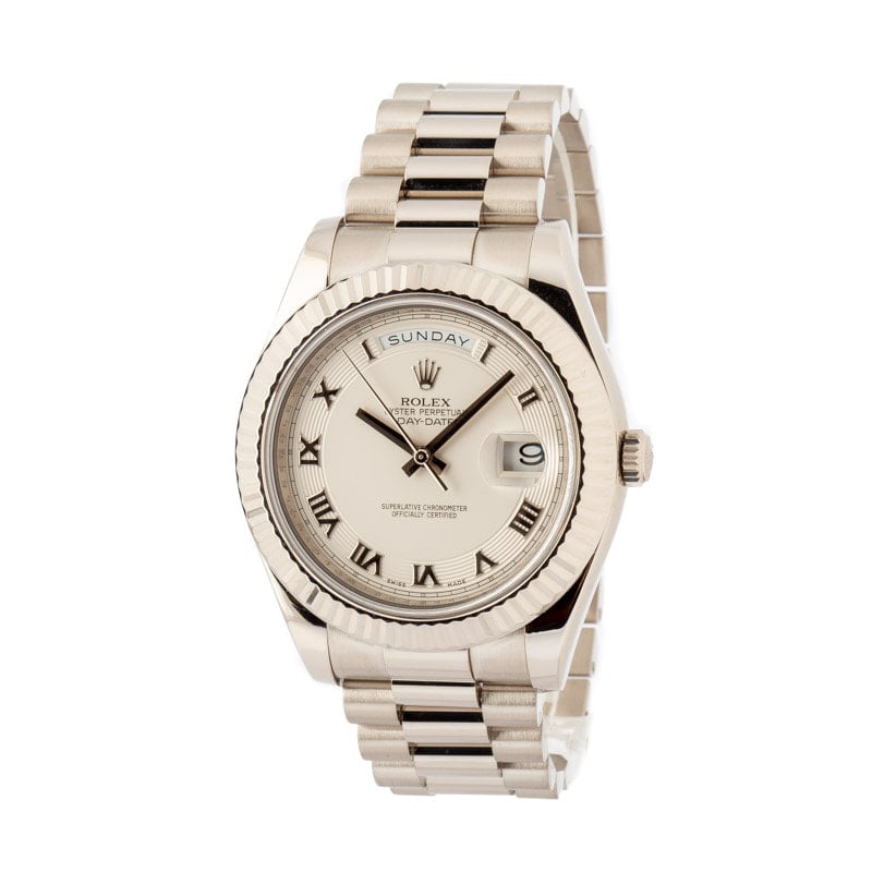 Rolex Day-Date II ref 218239 White Gold