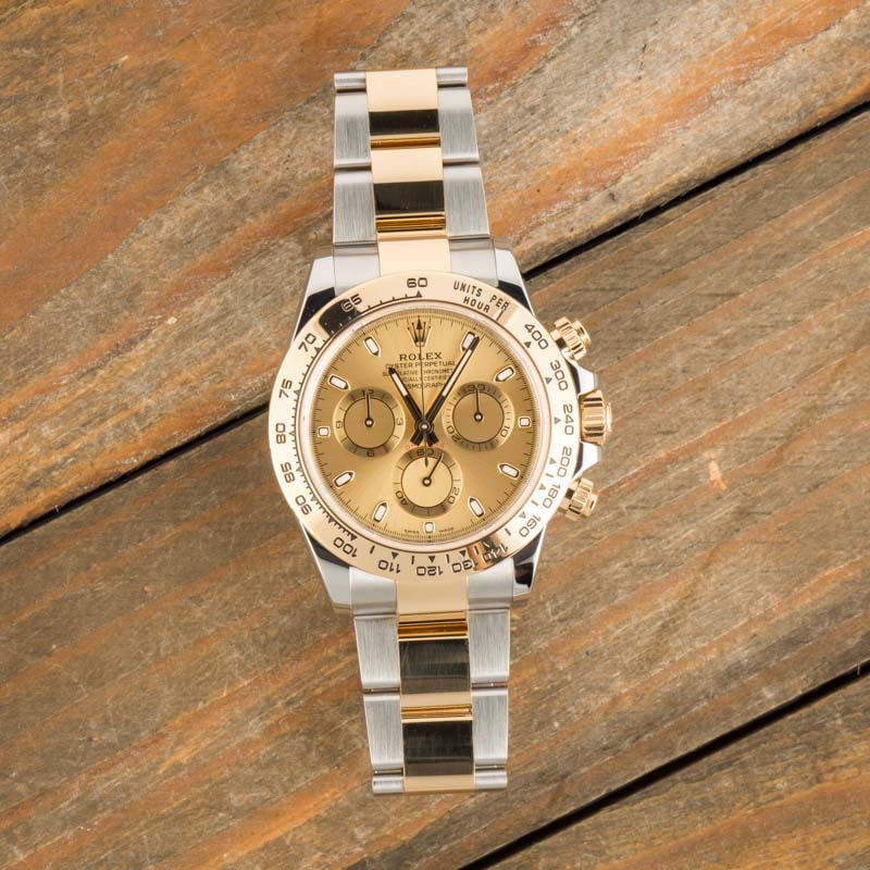 Used Rolex Daytona Two Tone Cosmograph 116503 Champagne Dial