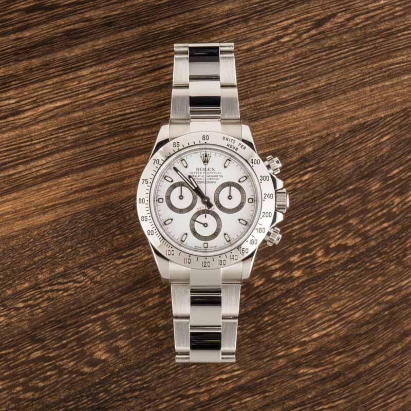 Used Rolex Daytona 116520 White Dial