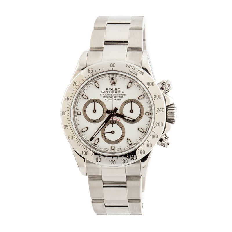 Used Rolex Daytona 116520 White Dial