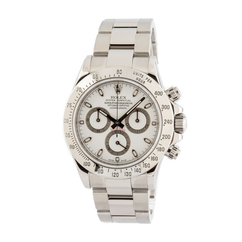 Used Rolex Daytona 116520 White Dial