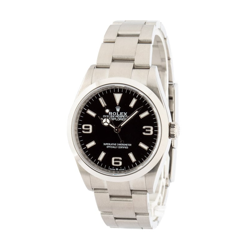 Pre-Owned Rolex Explorer 124270 Black Arabic Dial